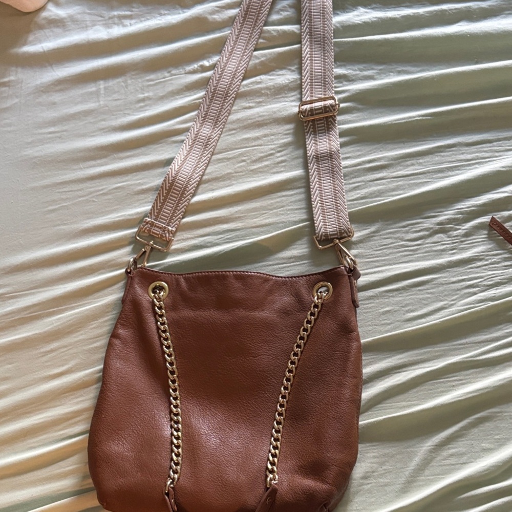 Michael Kors Brown Crossbody Bag with Chain Detail